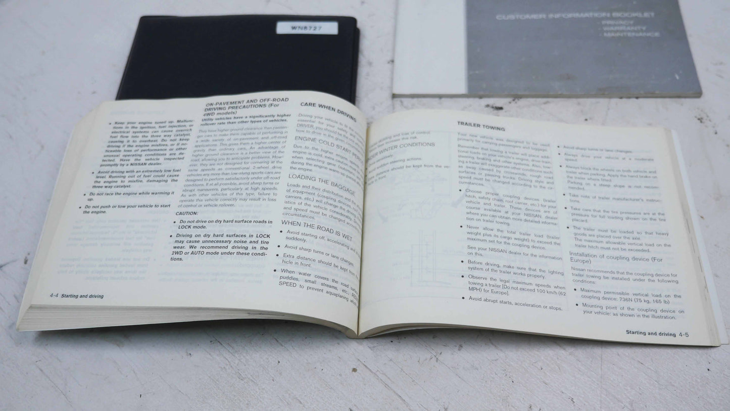 Owners Service Manual - Fits Nissan X-Trail T30 2001-2007