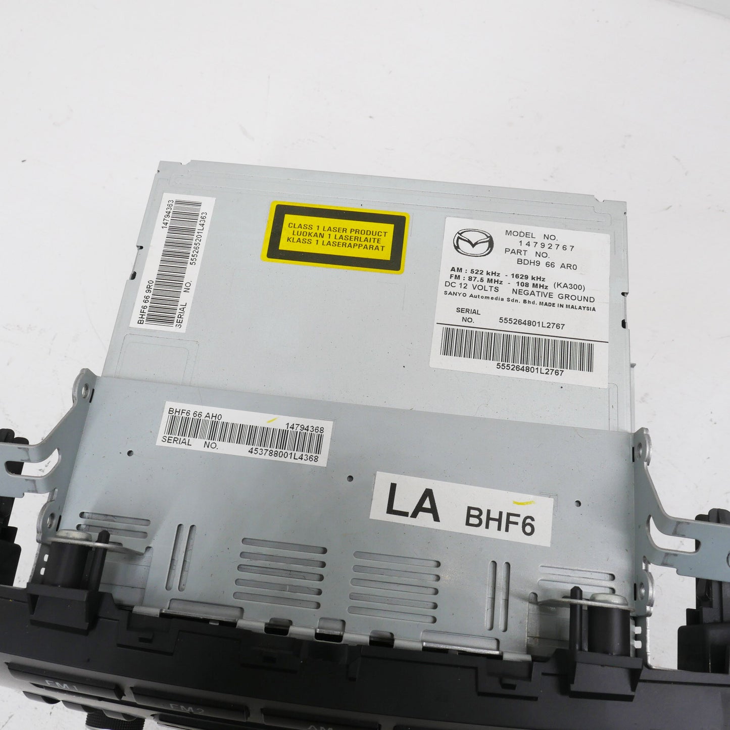Stereo Head Unit LA-BHF9 - Fits Mazda 3 BL 2010-2013