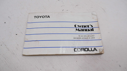 Owners Manual - Fits Toyota Corolla AE92 Seca Liftback 1988-1992